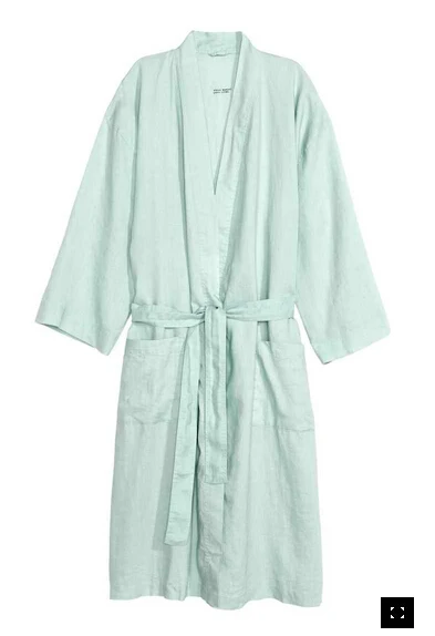 Women Sleepwear Robes Linen Pajamas.Breathable Shower Spa Linen Robe Night Bathrobes Sleep Nightgown Robe Dressing Gown.8 Colors