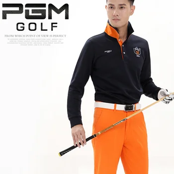 

Pgm Golf Men Breathable Elastic T-Shirt Male Leisure Long Sleeved Cotton Tops Quick Dry Sports Slim Shirt AA11842