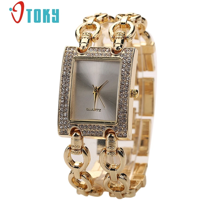

OTOKY Women Casual Fashion Quartz Bracelet Wristwatch Stainless Steel Crystal Lady Dress Watches #40 Gift 1pc