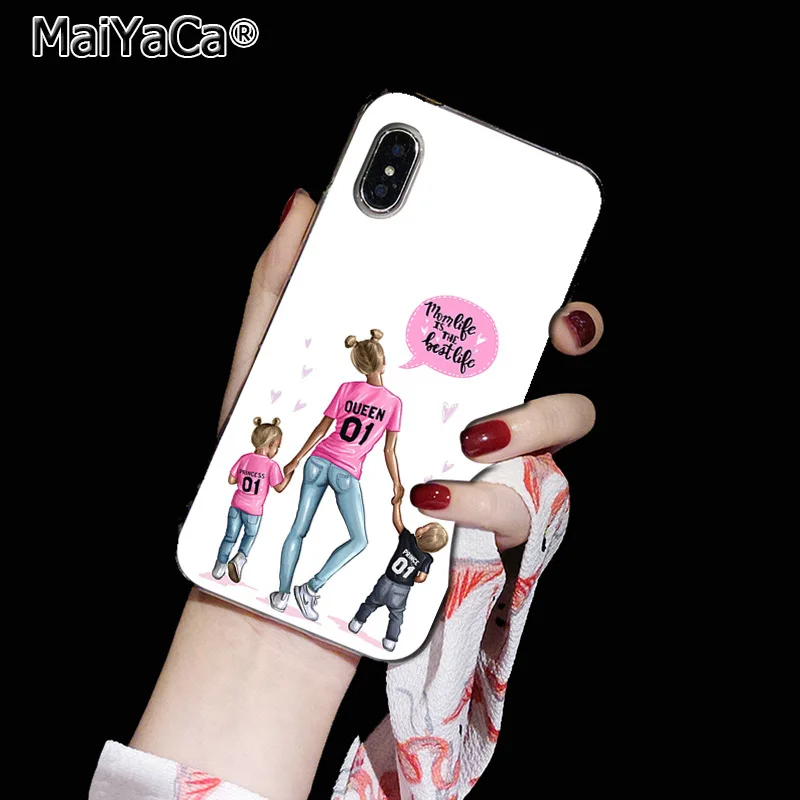 Maiyaca девочка Королева Мама и ребенок DIY окрашенный красивый чехол для телефона для Apple iphone 11 pro 8 7 66S Plus X XS MAX 5S SE XR чехол s - Цвет: A14