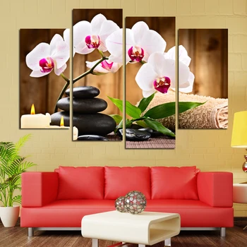 

Canvas Painting Printed Pictures Paints Wall Hanging Canvas Prints Home Decoration Large SPA flower and tone picture H071