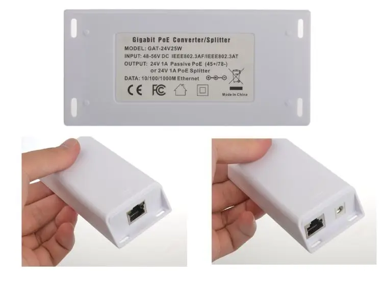 Конвертер PoE 802.3at совместимый с пассивным POE 24 В гигабитный сплиттер для UBNT / Mikrotik