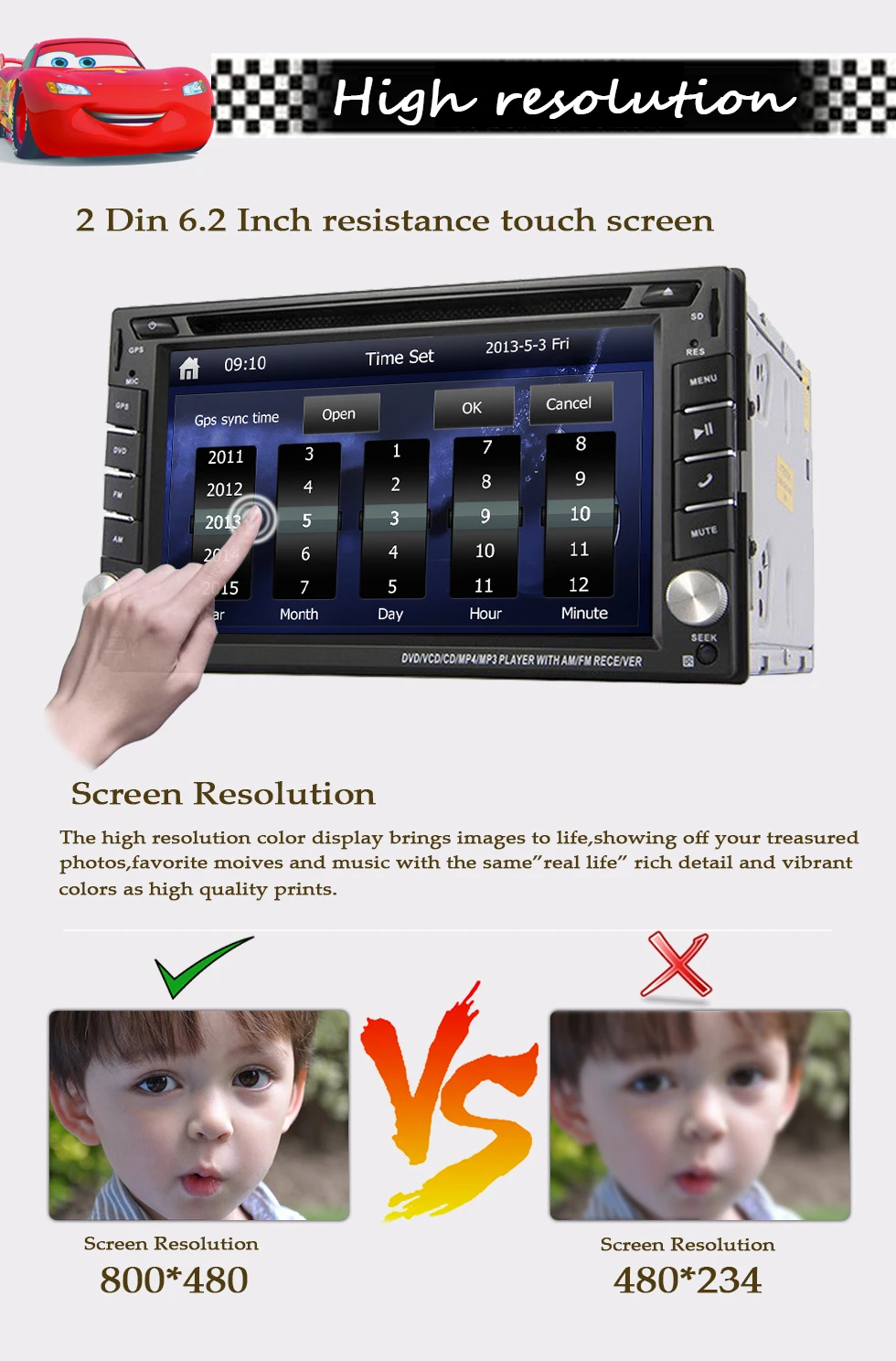 Best Car headunit Camera Universal 2 din 6.2