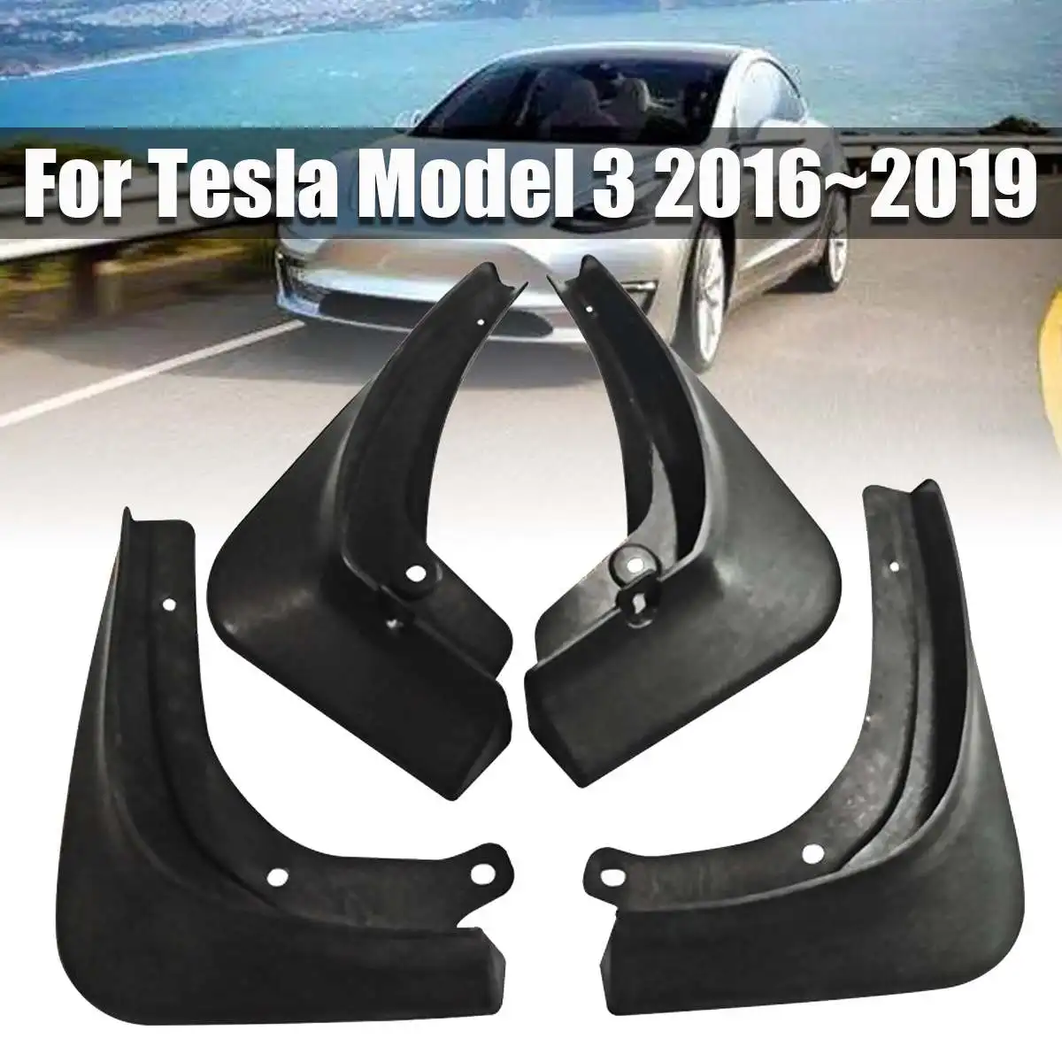 

4 Pcs/Set Car Mud Flaps Front Rear Mudguard Splash Guards Fender Mudflaps For Tesla Model 3 2016~2019