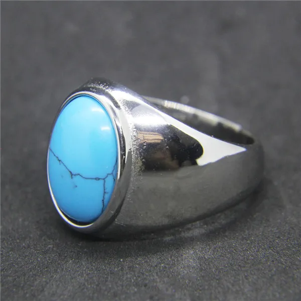 Модное женское мужское кольцо с голубым камнем 316L из нержавеющей стали высшего качества модное женское полировочное простое байкерское кольцо