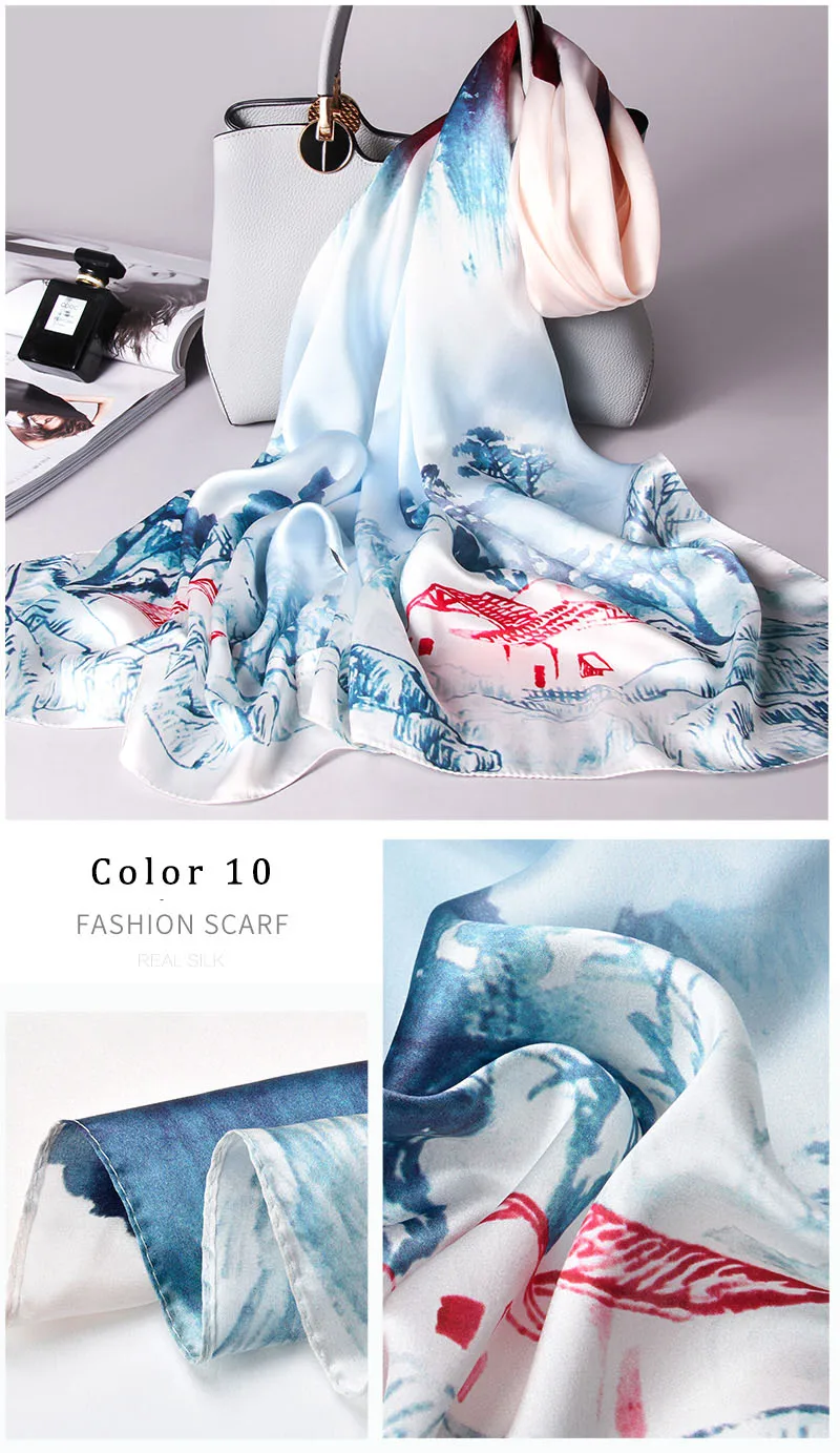 Ханчжоу настоящий Шелковый шарф для женщин чистый шелк обертывание Echarpe бренд розовый набивной платок для женщин натуральный шелк шарфы