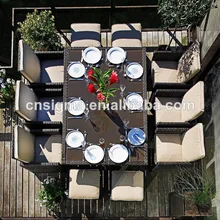 Дизайн уличная мебель 6 местный обеденный стол и стул с подножка