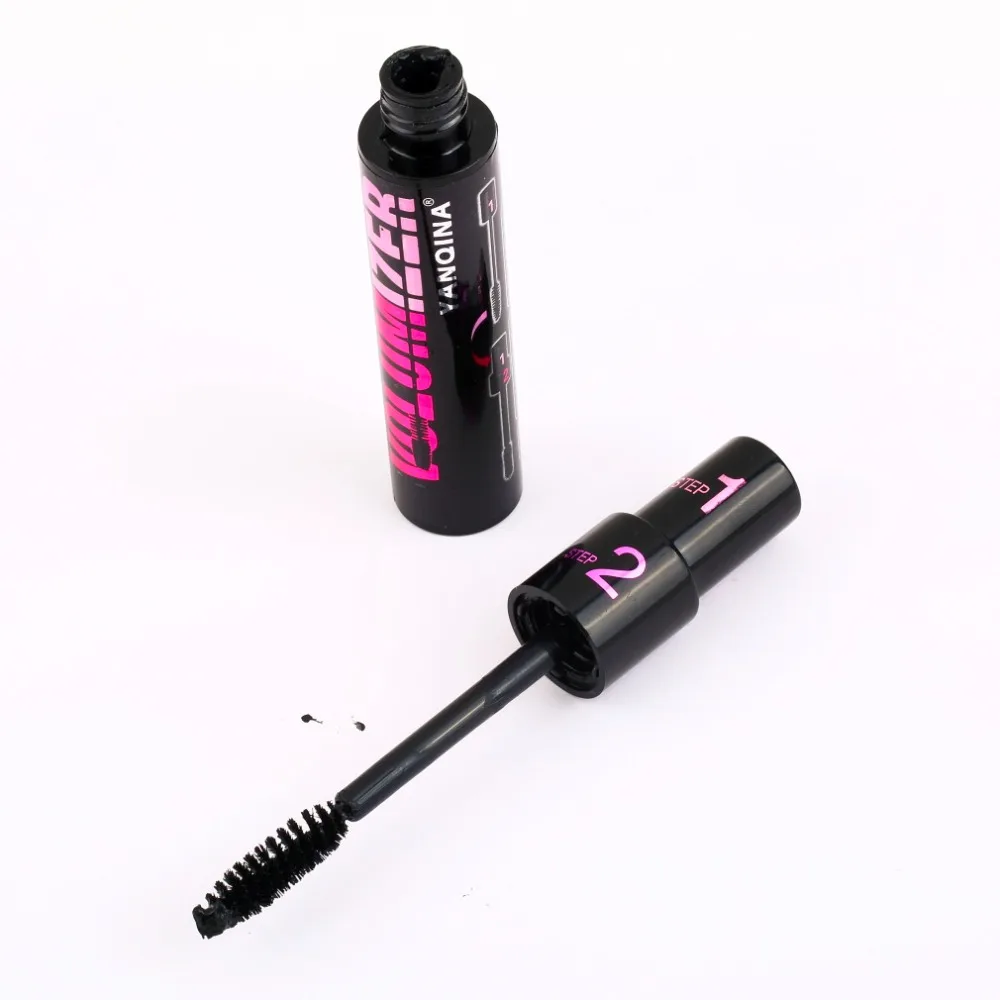 1pc Waterproof 3d Fiber Lashes Eyelashes Mascara Double Effect of Dual