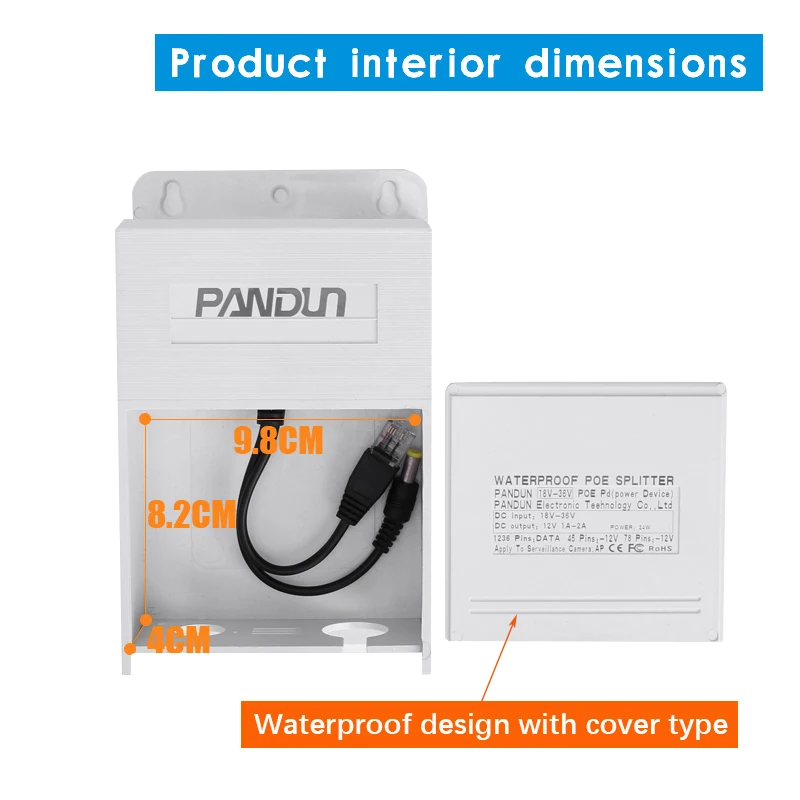 Камера видеонаблюдения водостойкая коробка модуль poe-сплиттера сепаратор интегрированный тип питания no-standard 24 В поворачивается 12 В