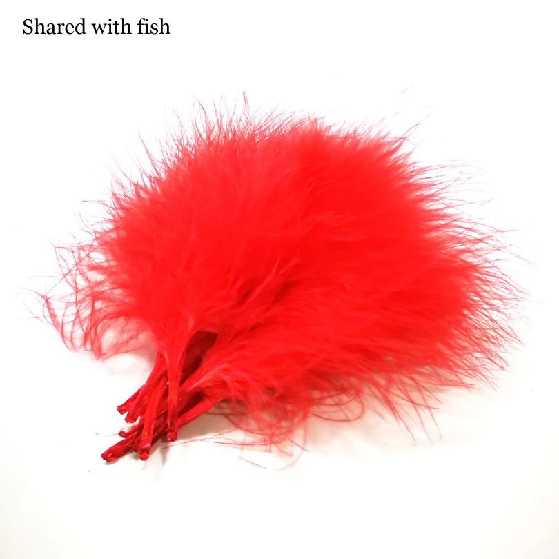 

20pcs Mixed 2 Colors Cambo Turkey Marabou Blood Feathers Fly Fishing Tying Material Lure Making/ Imitate Insect Hooks Pesca