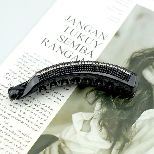 Black Hair Accessories for Women Rhinestone Banana Clips Barrettes Girls Hairpins Claw Headdress Female Hairclip Headwear Gifts Black B