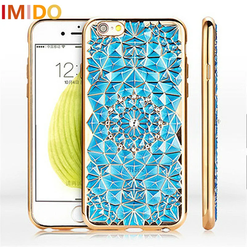 Новые роскошные 3D гальванических цветы горный хрусталь Bling мягкая случаях ТПУ