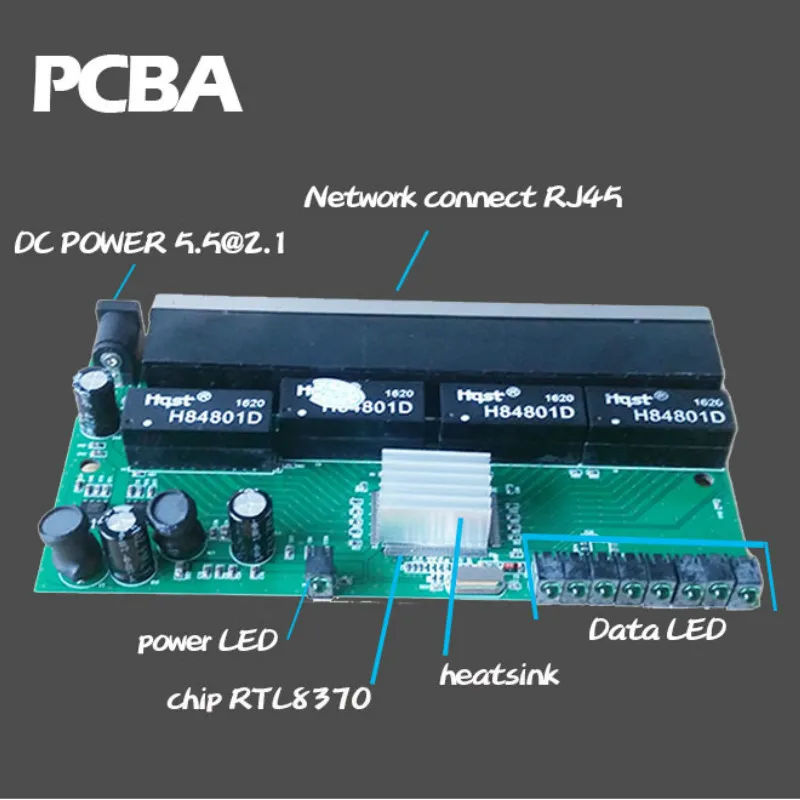 OEM 10/100 Мбит/с RJ45 8 портов Быстрый коммутатор для сети Ethernet, концентратор локальной сети США ЕС вилка 5 в адаптер питания сетевой коммутатор