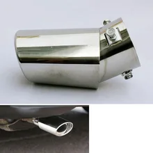 Carro Universal Prata Aço Inoxidável Chrome Tubo de Escape Cauda Muffler Tip