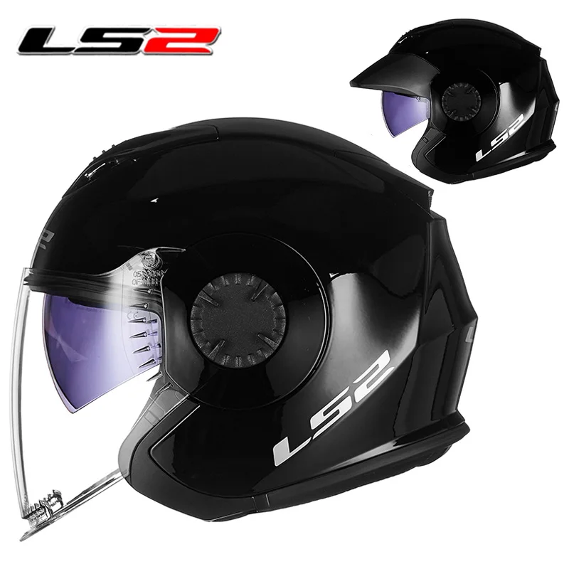 LS2 открытый шлем мотоциклетный шлем винтажный двойной объектив ECE Сертифицированный подлинный Ретро 3/4 OF570 - Цвет: 5