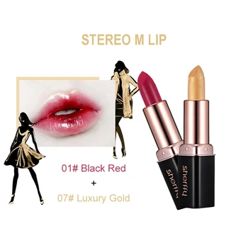 

Sherffy Lipstick Kit 2Pcs/Set Nude Beauty Rouge Lip Gold Metallic Lipsticks Shine Lot Makeup Matte Ruby Rose Velvet Red Blush