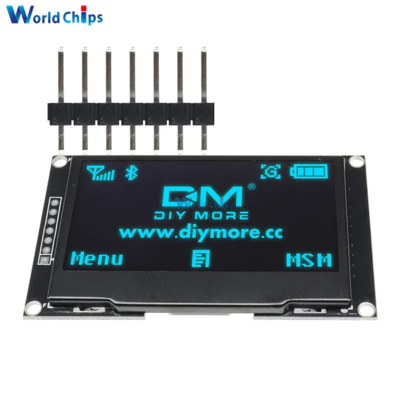 2,4" дюймовый 12864 128*64 OLED дисплей модуль IIC IEC SPI серийный белый/синий/зеленый/желтый ЖК-экран для C51 STM32 SSD1309 - Цвет: Blue