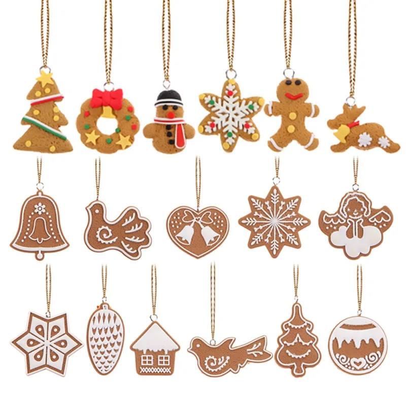Рождественские украшения, Пряничный олень, снеговик, Рождественская елка, кулон, decoracion navidad, новогодние вечерние принадлежности