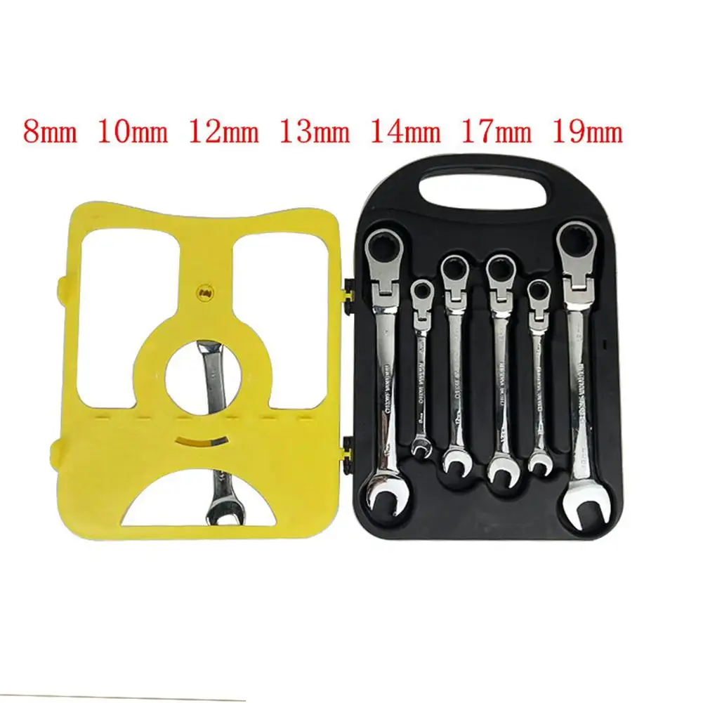 

LanLan 7Pcs/Set Auto Flexible Head Sleeve Combination Tool Ratchet Handle Wrench Spanner Set of Hardware Car Repair Hand Tools