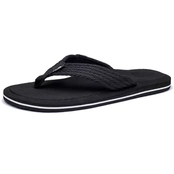 Men’s Split Leather Flip Flops Casual Shoes & Boots SHOES, HATS & BAGS Color: Black Shoe Size: 7 