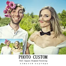 Фото индивидуальная Алмазная картина вышивка крестиком полная квадратная картина Стразы DIY Алмазная мозаика Алмазная вышивка E