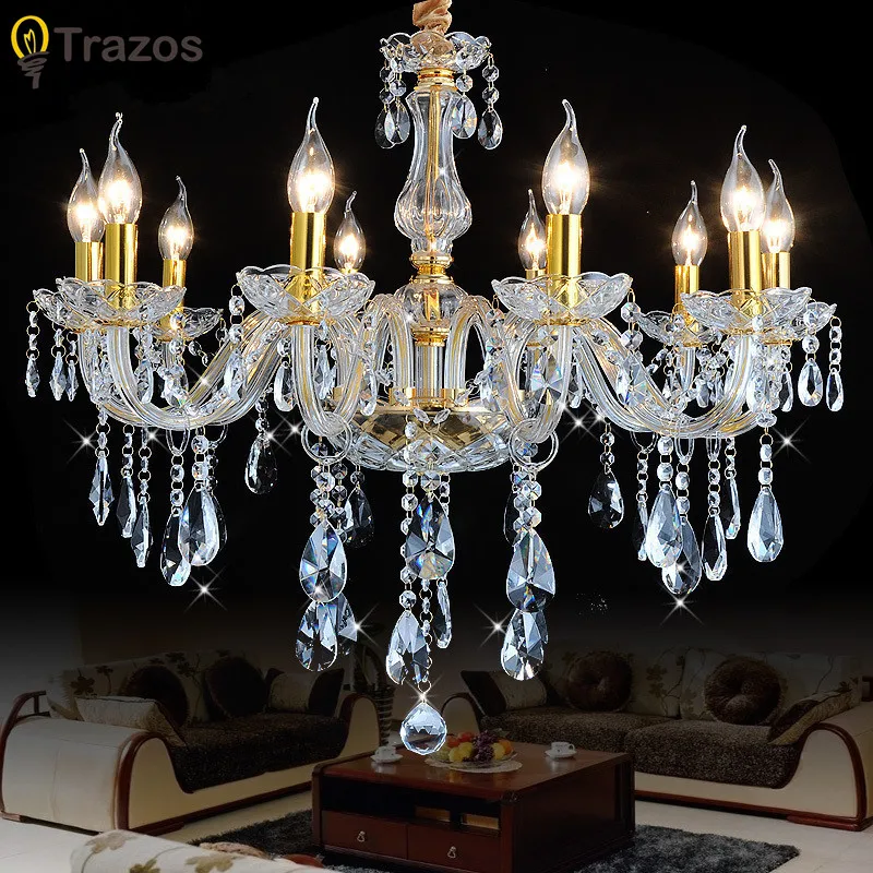 

2018 Modern LED Crystal Chandelier Lights Lamp For Living Room Light Ceiling Fixture Indoor Pendant Lamp Home Decorative