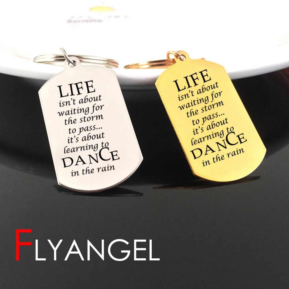 Fashion Keyring Car Key Tag Stamped Life Isn't Waiting It's About