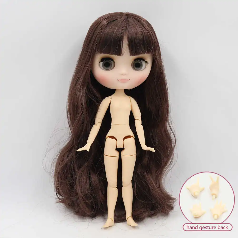 Middie blyth nude doll 20cm joint body Frosted or glossy face with makeup soft hair DIY toys gift with gestures 19