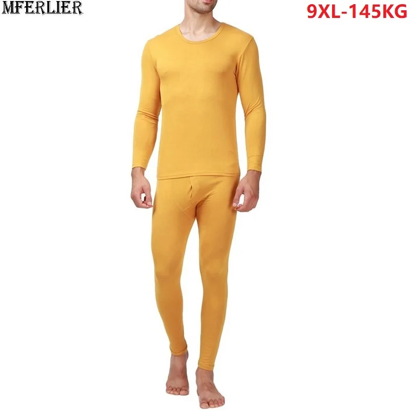 MFERLIER Men Underwears Long Johns cotton Modal Thermal Underwear Tops Bottoms Comfortable large