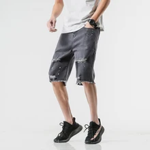Джинсы Шорты мужские большие размеры мужские 5XL новые летние джинсовые шорты тонкий отверстие модные мужские Шорты masculino