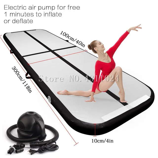 High Quality Black 3*1*0.1m Inflatable Tumble Track Trampoline Air