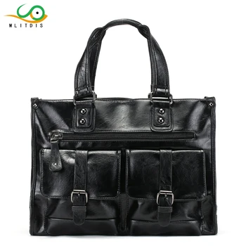 

MLITDIS Business Men Briefcase Handbags Leather Laptop Bag Men Messenger Bags PU Leather Men Bag Male Shoulder Bags Casual Tote