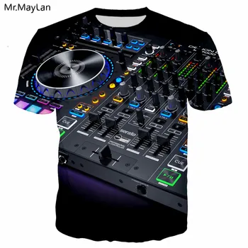 

Sound Activated LED Keyboard 3D Print T shirt Light Flashing Hip hop T-Shirt Men Rock Disco Party DJ Tshirt Boy Clothes