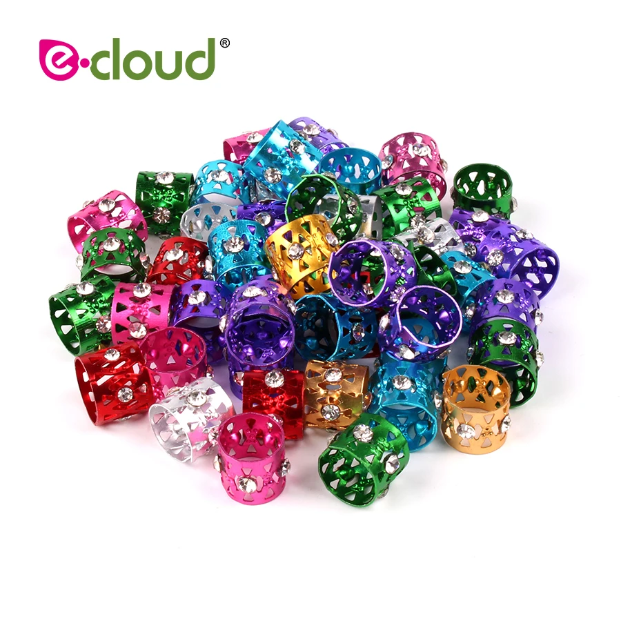 50pcs/bag Metal Rhinestone Dreadlock Braids Hair Beads Adjustable Hair Braids Cuffs Clips Mixed Color 11mm Hole Hair Rings 50pcs/bag Metal Rhinestone Dreadlock Braids Hair Beads Adjustable Hair Braids Cuffs Clips Mixed Color 11mm Hole Hair Rings