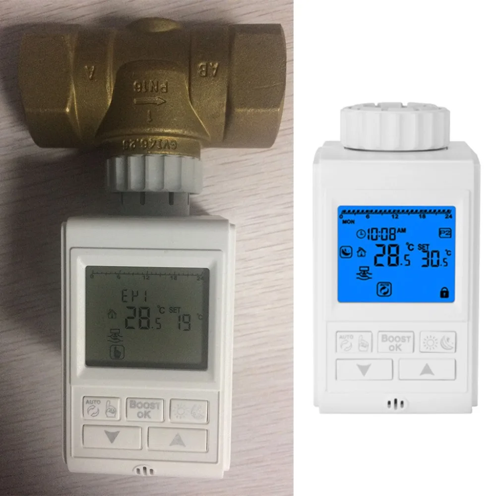 Programmable Thermostat Timer TRV Radiator Valve Actuator Temperature Controller