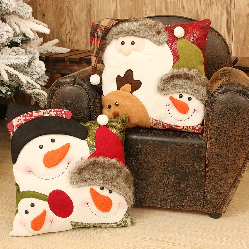 Горячая рождественские украшения подушка со снеговиком Подушка Рождественский подарок детям рождественский снеговик олень подарочные украшения для дома