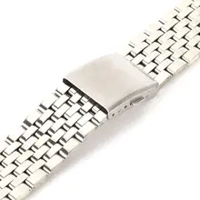 Nova Alça de Faixa De Relógio de Prata do Metal Unisex Pulseira de Aço Inoxidável Duplo Dobra Implantação Fecho Assista Buckle18 20 22mm