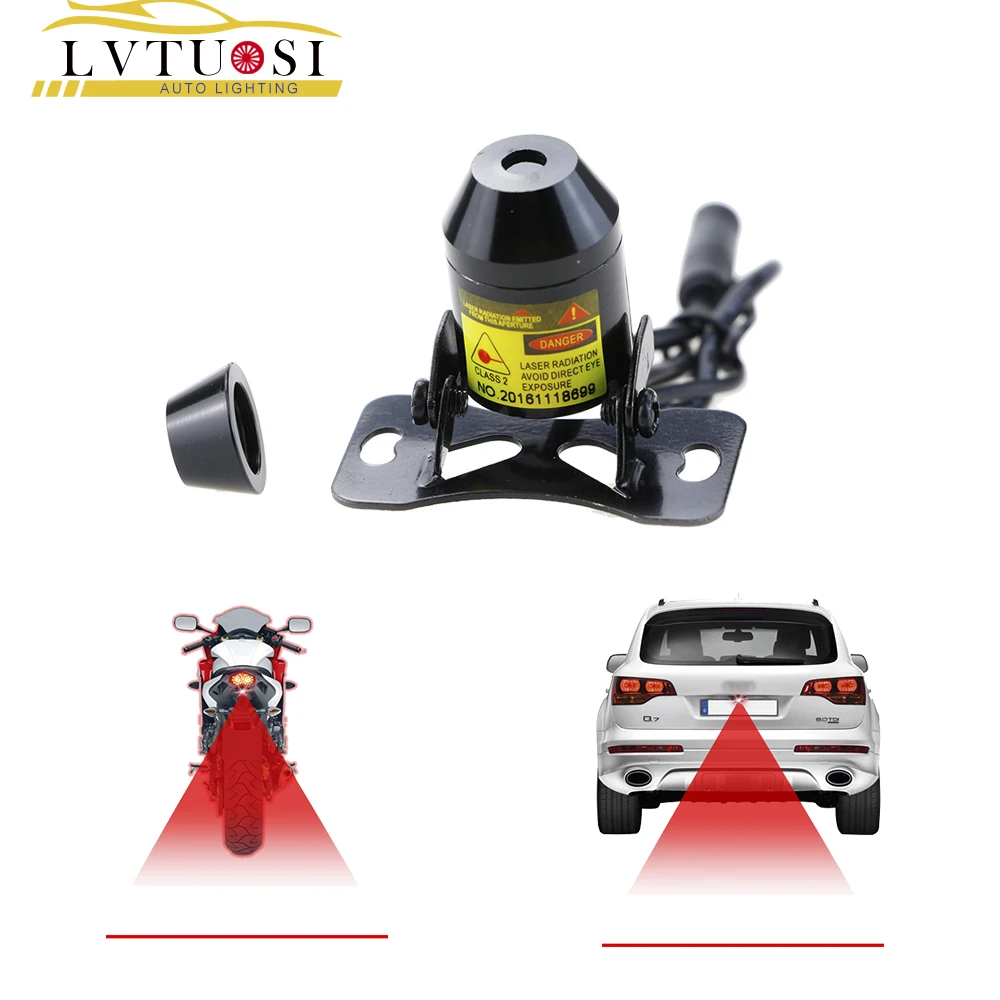 

LVTUSI 2 Graphics LED Laser Fog Light Car Motorcycle Lamp Anti Collision Tail Light Braking Parking Signal Lamp Waterproof CE