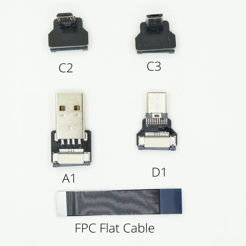 3A FPV монитор Стандартный Micro usb type-C супер мягкий ультра тонкий плоский FPC зарядка AV OTG гибкий кабель конвертер 5 см-100 см