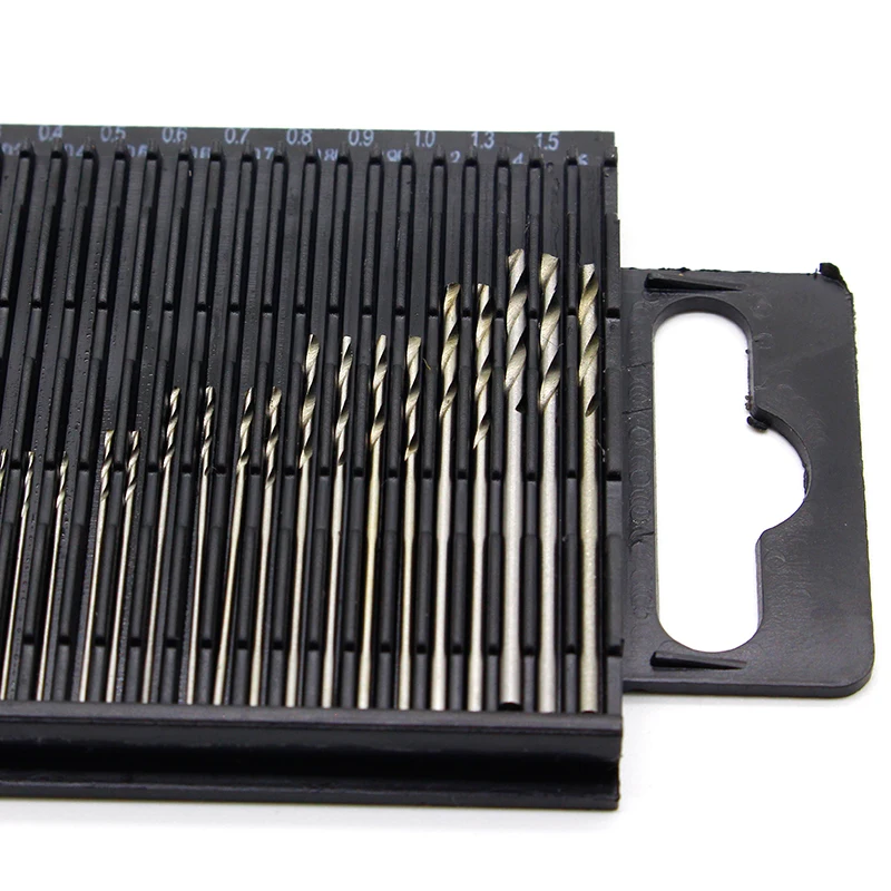 Newest 20Pcs/set 0.3mm-1.6mm Mini High Speed Steel HSS Micro Twist Drill Bit Set Power Tools Model