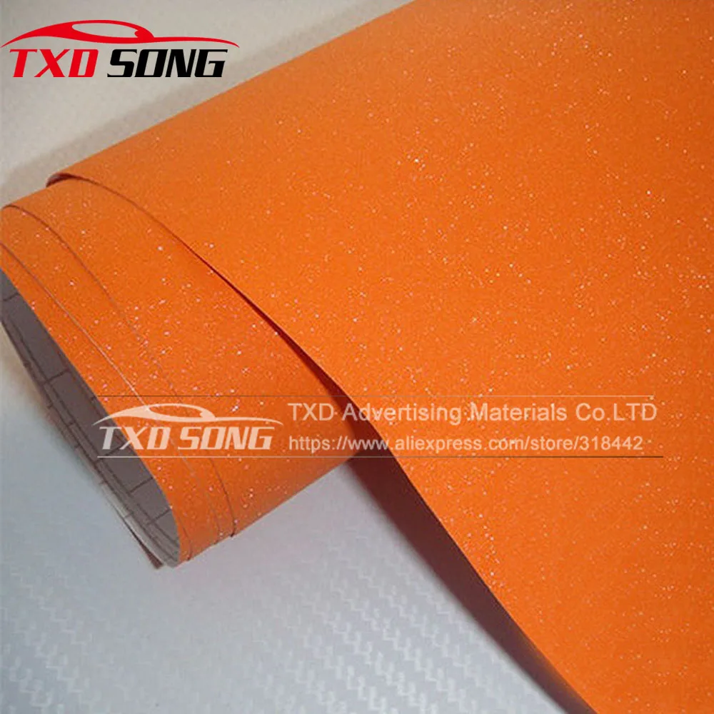 Car Styling Orange Glitter Vinyl Film for car vinyl wrapping Matt