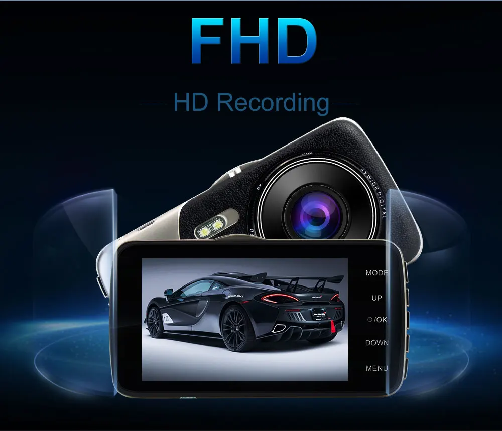Мини Автомобильный видеорегистратор с двумя объективами, видео 3," дюймовый регистратор, парковочная автомобильная камера, видеорегистратор Full HD 1080 P, ночное видение, автомобильная черная dvr камера