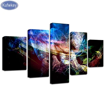 

mosaic full embroidery DIY diamond painting 5pcs/set Love Kiss Abstract Canvas Painting rhinestone 5d Diamond cross stitch decor