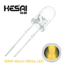 Smart Electronics 100pcs/lot F5 Super Bright 5MM Round Warm White Transparent LED Light Lamp Emitting Diode High Quality