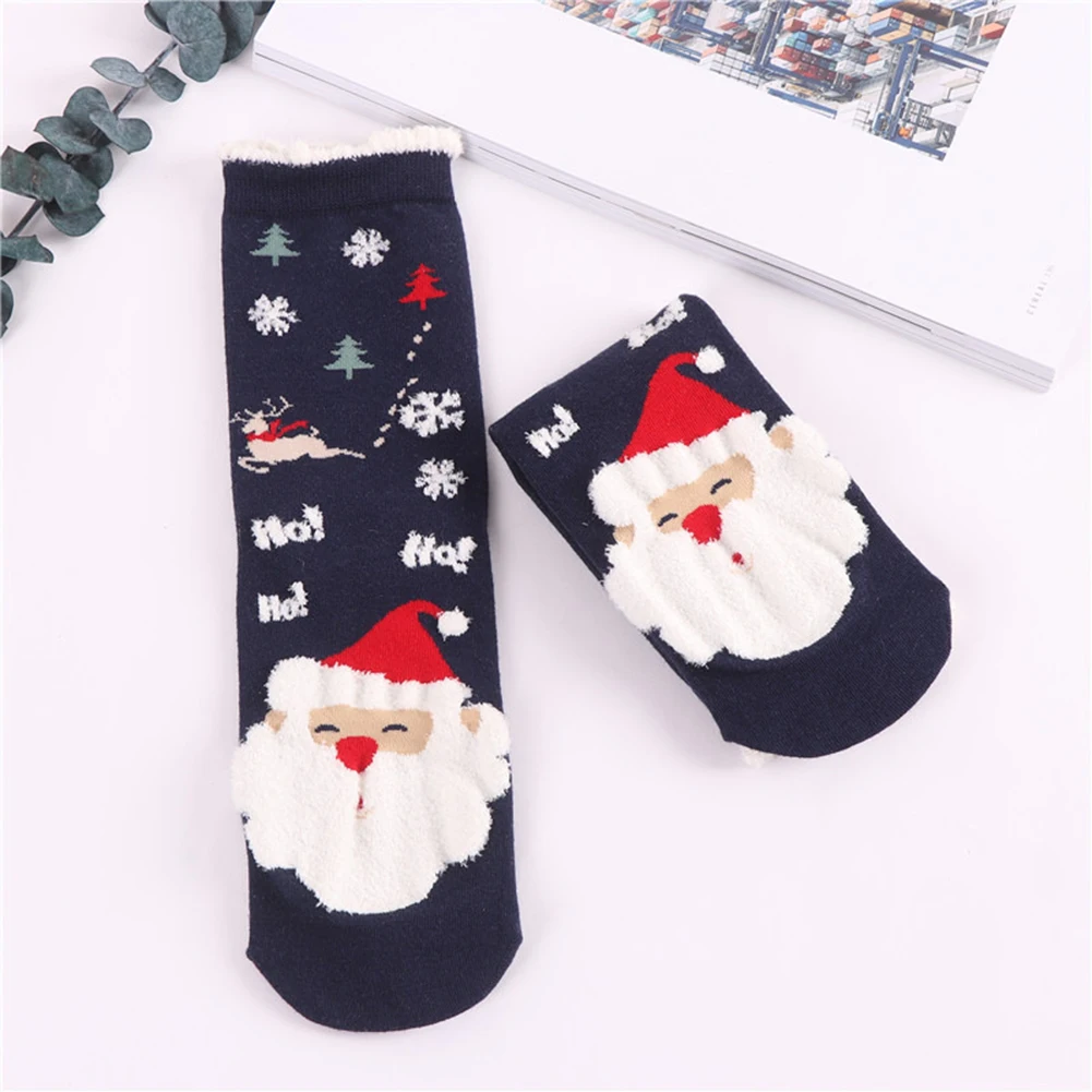 2 пары новых дизайнерских рождественских носков с Санта-Клаусом, женские хлопковые короткие зимние носки с оленем, Милые Носки с рисунком снеговика, подарок на год