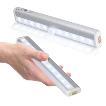 6/10 светодиодов движения PIR сенсорный светильник ночник USB или батарея питание портативный свет для шкафа, кухни, ящика, гардероба