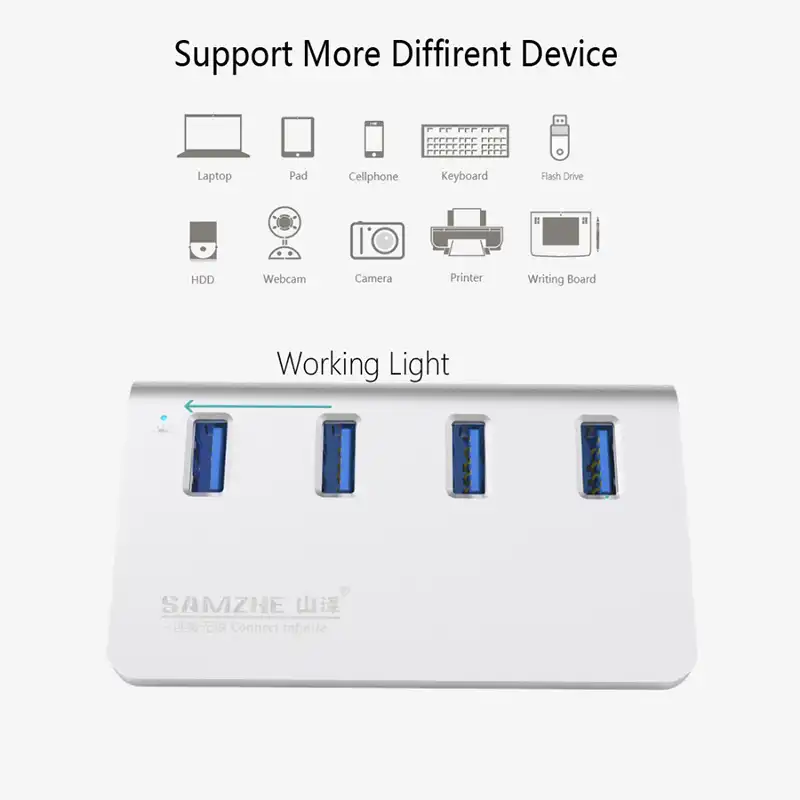 Usb концентратор SAMZHE 4 порта USB 3 0 Высокоскоростной Настольный удлинитель сплиттер