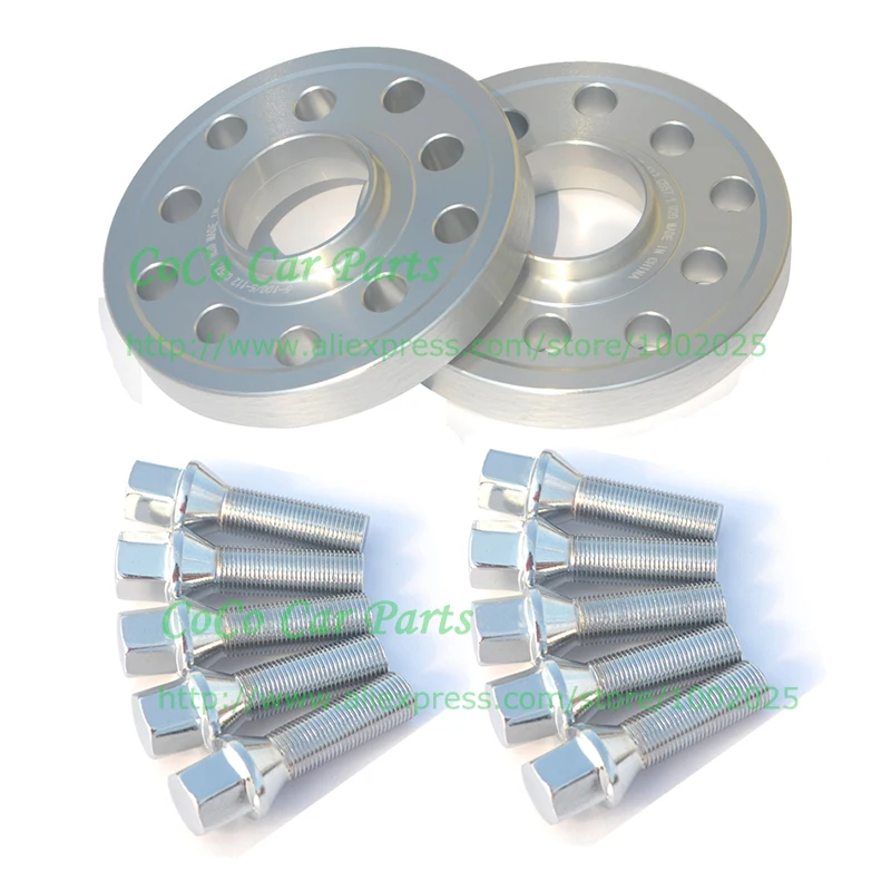 2 шт. 20 мм Hubcentric 5x100 5x112 колесные Распорки 57 1 14x1 5 конусные сиденья серебряные болты