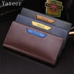 Yateer Мягкая обложка Для мужчин бренд Дизайн Повседневное стиль кошельки Бизнес длительной экспозиции письмо кошелек почетный клатч монета