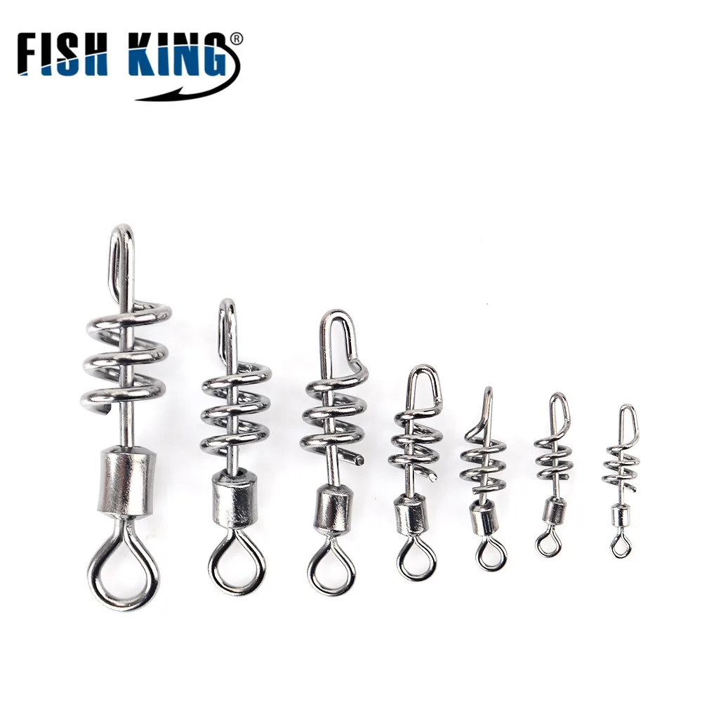 FISH KING 1 упаковка 1/0#3/0#2#4#6#8#10# рыболовный винт, поворотный крючок для ловли рыбы, разъем для приманки, рыболовные снасти